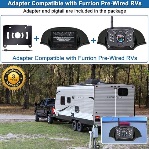 Rohent Wireless Backup Camera Truck: Easy Install 2.4G Digital Signal No Delay Clear Night Vision 2 Channels HD 1080P 5 Inch Monitor IP69 Waterproof Rear View Camera for for Car Trailer-Hitch SUV R11 in Saudi Arabia