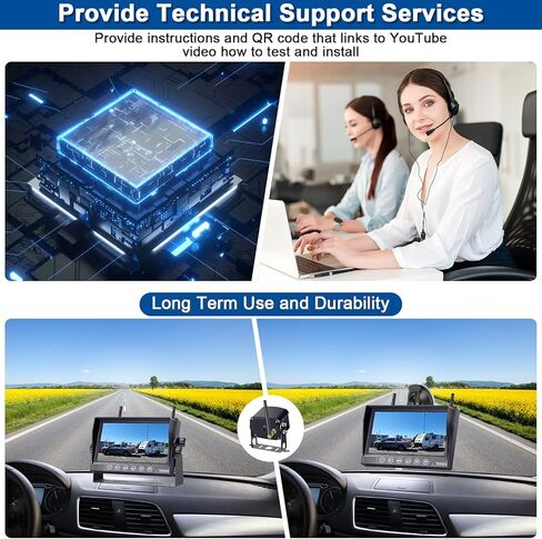 Rohent Wireless Backup Camera Truck: Easy Install 2.4G Digital Signal No Delay Clear Night Vision 2 Channels HD 1080P 5 Inch Monitor IP69 Waterproof Rear View Camera for for Car Trailer-Hitch SUV R11 in Saudi Arabia