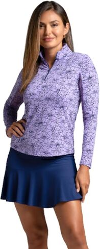 IBKUL ATHLEISURE ارتداء أشعة الشمس UPF 50+ ICEFIL التبريد التقنية DIANA طباعة الأكمام الطويلة. in Kuwait