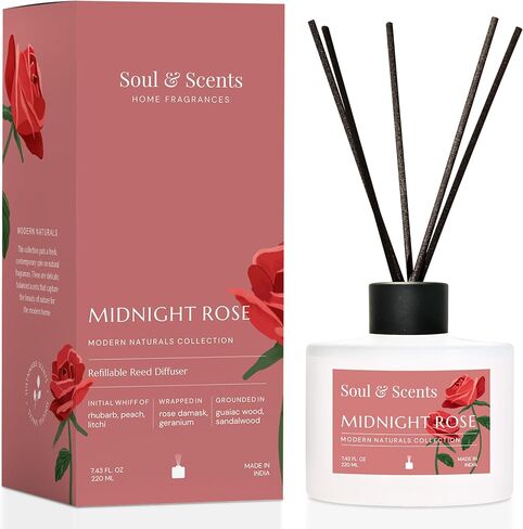 Soul & Scents Reed Diffuser Set – Coffee | 7.43 oz Refillable Scented Oil with 6 Fiber Sticks | Long-Lasting Home Fragrance & Air Freshener for Bedroom, Bathroom, Office | Gift & Décor Piece in Saudi Arabia
