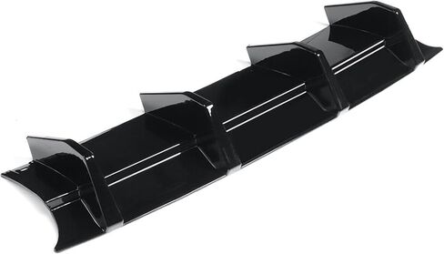 Rear Bumper Diffuser for Dodge Challenger R/T SRT SXT 2015-2020 2022 2023 Rear Bumper Lip Diffuser Shark Fins Splitter Spoilr (Glossy Black) in Kuwait