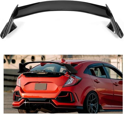 جناح المفسد الجذع الخلفي Kuafu متوافق مع 2016-2021 Honda Civic FK4 FK7 FK8 5DR Hatchback Type-R Trunk Trunk Lid Splitter Wing Wing Splict in Saudi Arabia