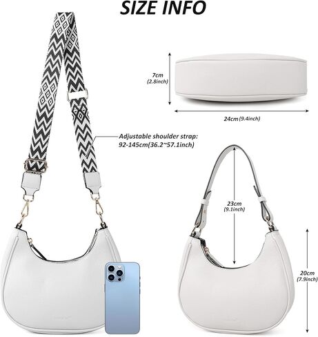 Small Shoulder Bag for Women Cute Hobo Purses and Handbags Crescent Shoulder Bag with Guitar Strap and Pendant in Kuwait
