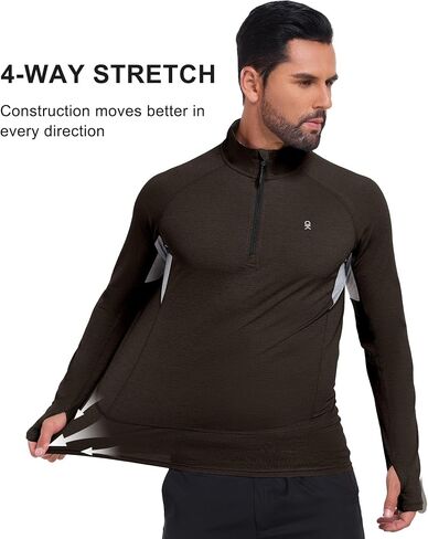 Little Donkey Andy Men's Lightweight Quarter Zip Pullover,UPF 50+ Long Sleeve Athletic Shirts for Outdoor Running Golf in Saudi Arabia