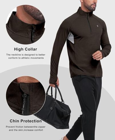 Little Donkey Andy Men's Lightweight Quarter Zip Pullover,UPF 50+ Long Sleeve Athletic Shirts for Outdoor Running Golf in Saudi Arabia