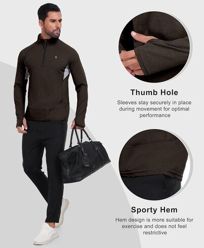 Little Donkey Andy Men's Lightweight Quarter Zip Pullover,UPF 50+ Long Sleeve Athletic Shirts for Outdoor Running Golf in Saudi Arabia
