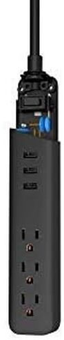 TP Quality 3 Outlet 3 Fast Charging USB Ports Switch Power Strip Surge Protector 4Ft Extension Cord with Flat Plug for Dorm Room Office Home Work iPhone iPad UL Listed Muti-Pack (Black) in Saudi Arabia
