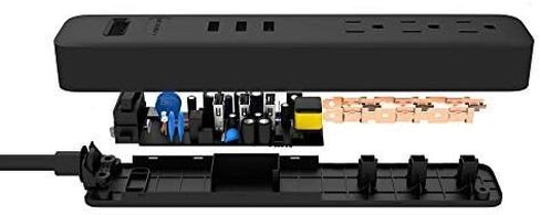 TP Quality 3 Outlet 3 Fast Charging USB Ports Switch Power Strip Surge Protector 4Ft Extension Cord with Flat Plug for Dorm Room Office Home Work iPhone iPad UL Listed Muti-Pack (Black) in Saudi Arabia