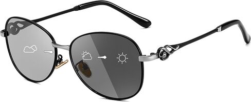FEISEDY Oval Rhinestone Sunglasses Women Retro Metal Photochromic Sunglasses Classic Vintage UV400 Protection B1119 in Saudi Arabia