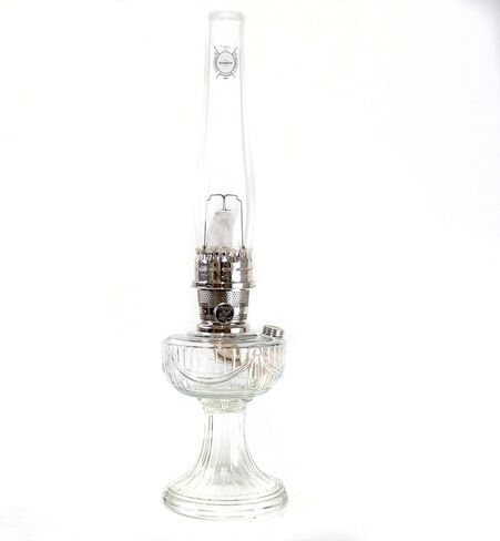 Aladdin Lincoln Drape Oil Lamp - Traditional Classic Indoor Oil or Kerosene Fuel Lamp, Bright White Light, Glass with Nickel Trim, Amethyst Purple in Kuwait