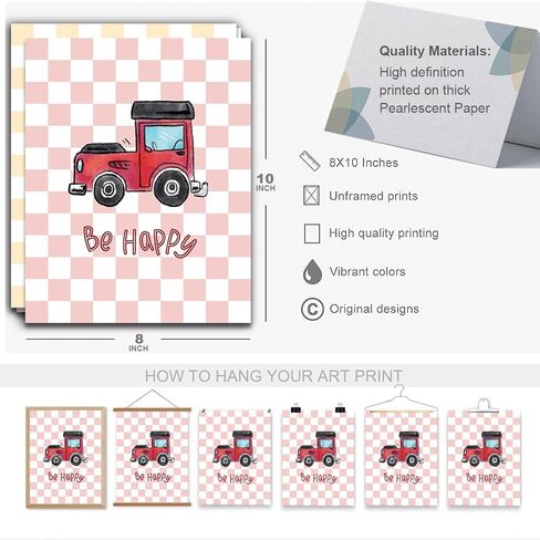 4 قطع ألوان مائية لحيوانات المزرعة ديكور الحضانة لوحات فنية جدارية لطيفة على شكل حيوانات لغرفة النوم المنزلية ومزرعة البنات والأولاد ديكور غرفة المزرعة المضحكة ديكور جدار المزرعة هدية بطابع ريفي (8 × 10 بوصة، غير مؤطرة) in Kuwait