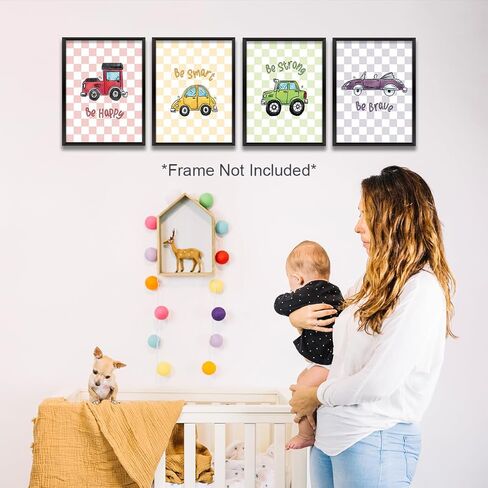 4 قطع ألوان مائية لحيوانات المزرعة ديكور الحضانة لوحات فنية جدارية لطيفة على شكل حيوانات لغرفة النوم المنزلية ومزرعة البنات والأولاد ديكور غرفة المزرعة المضحكة ديكور جدار المزرعة هدية بطابع ريفي (8 × 10 بوصة، غير مؤطرة) in Kuwait