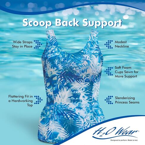 Women's Chlorine Resistant Princess Seam Tankini Swimwear Top in Saudi Arabia