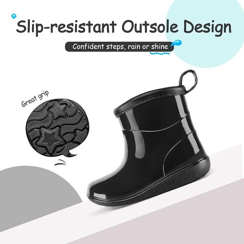 K Komforme Toddler Rain Boots Baby Easy-On Rain Shoes for Boys and Girls Rightproof Lightweight Outdoor in Saudi Arabia