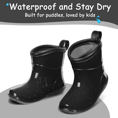 K Komforme Toddler Rain Boots Baby Easy-On Rain Shoes for Boys and Girls Rightproof Lightweight Outdoor in Saudi Arabia