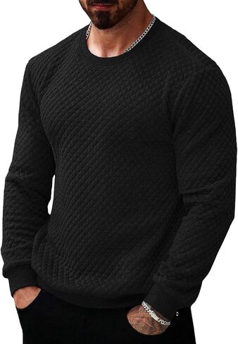 Runcati Mens Crewneck Sweatshirts مبطن الماس محكم السحب طويل الأكمام الطويلة in Saudi Arabia