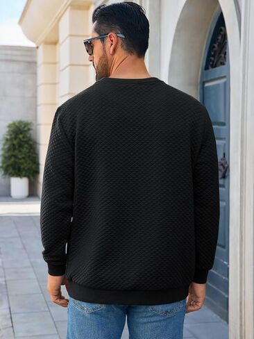 Runcati Mens Crewneck Sweatshirts مبطن الماس محكم السحب طويل الأكمام الطويلة in Saudi Arabia