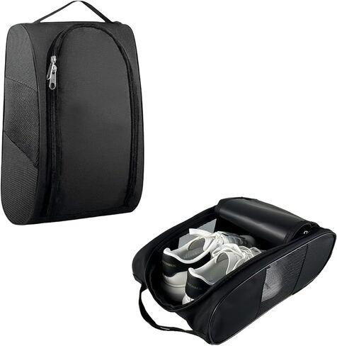 حقيبة أحذية محمولة في أكسفورد للجولف ، حقيبة أحذية رياضية مع تهوية ، حقيبة أحذية سفر مقاومة للماء ، منظم لتخزين الأحذية مع سوستورن في الهواء الطلق ، الرياضة ، الجولف ، السفر ، الأحجار الكريمة (Black2) in Kuwait