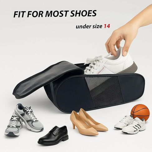 حقيبة أحذية محمولة في أكسفورد للجولف ، حقيبة أحذية رياضية مع تهوية ، حقيبة أحذية سفر مقاومة للماء ، منظم لتخزين الأحذية مع سوستورن في الهواء الطلق ، الرياضة ، الجولف ، السفر ، الأحجار الكريمة (Black2) in Kuwait