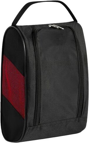 Portable Oxford Golf Shoes Bag, Sports Shoe Bag with Ventilation, Waterproof Travel Shoes Bag, Shoes Storage Organizer with Zipper Closuren for Outdoor, Sports, Golf, Travel, Gem (Black2) in Kuwait