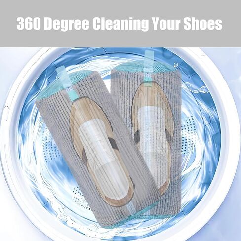 2 Pack Shoe Washing Machine Bag Shoe Washing Bag Shoe Mesh Laundry Bags Shoe Bags for Travel Reusable Shoe Cleaning Bag for All Shoe Sizes (Grey) in Kuwait