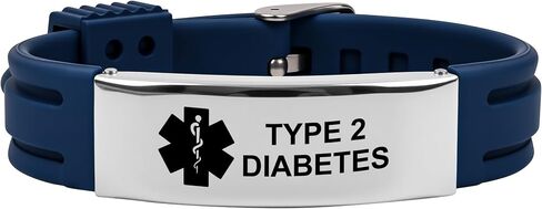 Medical Alert Bracelet for Women Men, Adjustable Medical Alert ID Silicone Wristband for Diabetic D.N.R Pacemaker Epilepsy in Saudi Arabia