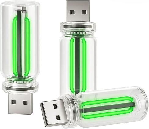 3PCS USB Car Interior Lights, Plug-in Glass Bottle Ambient Lamps for Cars, Portable Atmosphere Night Light, Universal Auto Interior Accessories (Blue) in Kuwait