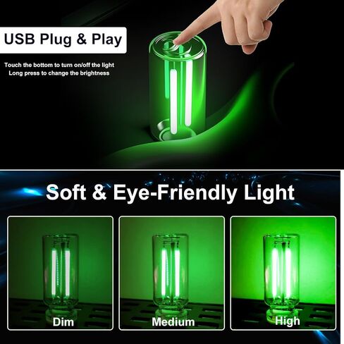 3PCS USB Car Interior Lights, Plug-in Glass Bottle Ambient Lamps for Cars, Portable Atmosphere Night Light, Universal Auto Interior Accessories (Blue) in Kuwait