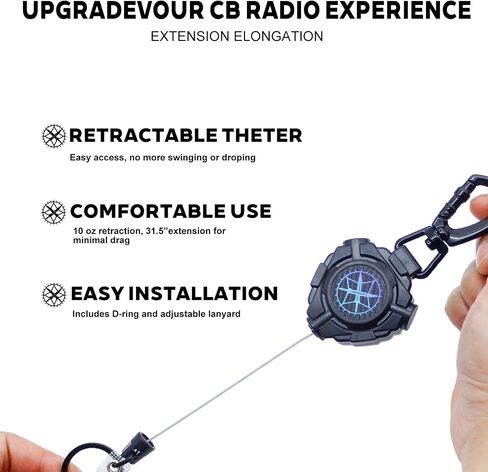 حامل MIC CB قابل للسحب ، CB Radio Mic Hanger Keeper Highted CB Radio Radio Retractable Tether CB Accessories لراديو الشاحنة 32 " in Kuwait