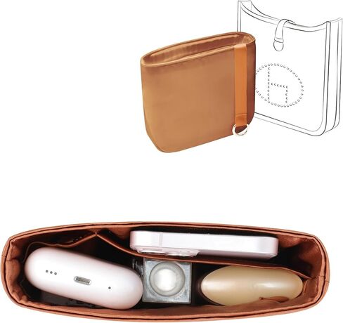 Organizer Insert for Evelyne Bags, Sliky Purse Inserts for Hermes Bags, Exclusively for Hermes Evelyne 16/18 TPM (16/18 TPM, Gold) in Saudi Arabia