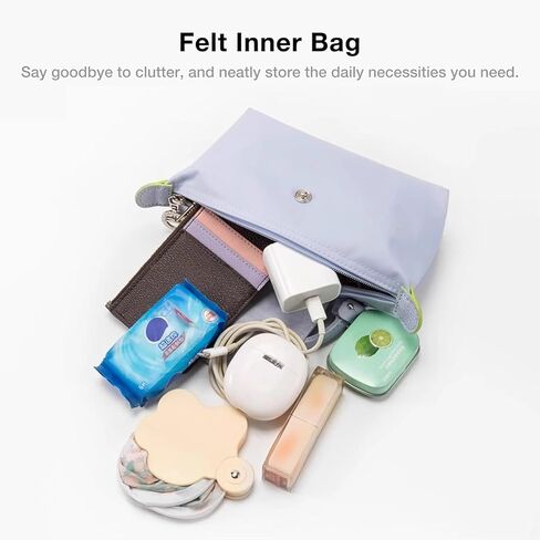 منظم أكياس من أجل Longchamp صغير حمل الأكياس الخجولة وتشطيب حقائب اليد الداخلية لبطانة الأكياس الداخلية إدراج منظم الحجم الصغير ، ومنظم المحفظة المحسوس على Longchamp Mini (1.97*6.5*3.15in) in Kuwait