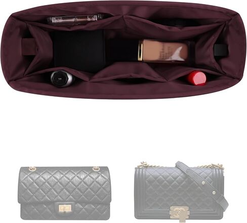 Silky Purse Insert for Chanel Boy Bags, KINGS IN BAG Purse Organizer Compatible with with Small-Boy Bag, Lightweight and Soft Touch Storage Bag for Handbag, 114 Color Options(Small, Cassis) in Saudi Arabia
