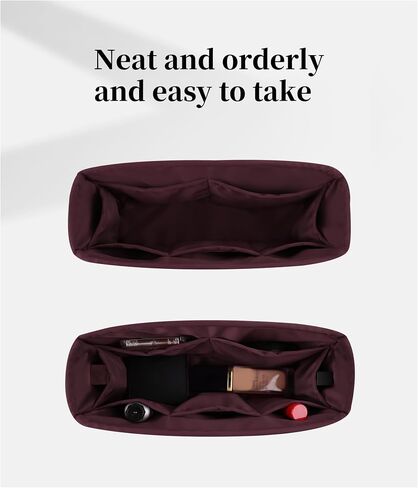 Silky Purse Insert for Chanel Boy Bags, KINGS IN BAG Purse Organizer Compatible with with Small-Boy Bag, Lightweight and Soft Touch Storage Bag for Handbag, 114 Color Options(Small, Cassis) in Saudi Arabia
