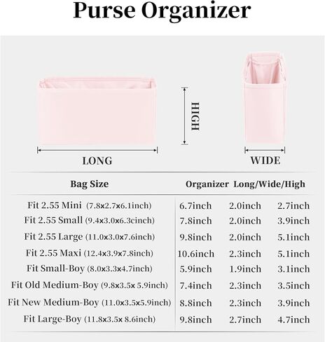 Silky Purse Insert for Chanel Boy Bags, KINGS IN BAG Purse Organizer Compatible with with Small-Boy Bag, Lightweight and Soft Touch Storage Bag for Handbag, 114 Color Options(Small, Cassis) in Saudi Arabia