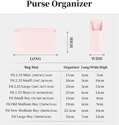 Silky Purse Insert for Chanel Boy Bags, KINGS IN BAG Purse Organizer Compatible with with Small-Boy Bag, Lightweight and Soft Touch Storage Bag for Handbag, 114 Color Options(Small, Cassis) in Saudi Arabia