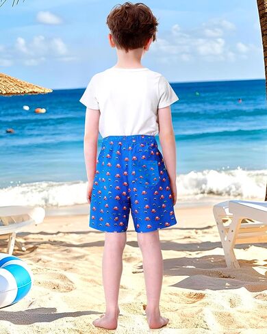 Boys Swim Trunks with Compression Liner Swim Shorts Boys Bathing Suits Swimsuit Kids Beach Quick Dry Swimwear in Kuwait
