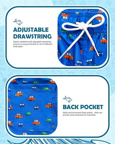 Boys Swim Trunks with Compression Liner Swim Shorts Boys Bathing Suits Swimsuit Kids Beach Quick Dry Swimwear in Kuwait