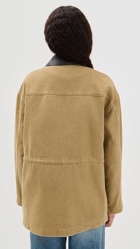 Pixie Market Women's Faux Leather Collar Barn Jacket in Saudi Arabia