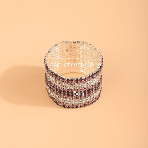 YERTTER Dainty Full Sparkle Rhinestone Crystal Stretch Bracelet Crystal Rhinestone Bollywood Bangle Bracelet Cuff Multi Row Layered Women Wrap Bracelet Hand Jewelry for Women Girls Gift in Saudi Arabia