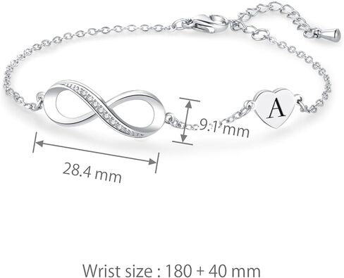 النساء الأولي أساور أحرف A-Z Love Love Heart Alphabet Bracelets Bracelets قابل للتعديل من الفولاذ المقاوم للصدأ هدايا المجوهرات in Saudi Arabia