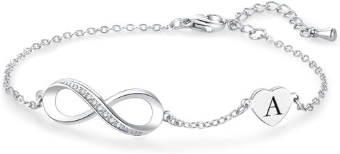 النساء الأولي أساور أحرف A-Z Love Love Heart Alphabet Bracelets Bracelets قابل للتعديل من الفولاذ المقاوم للصدأ هدايا المجوهرات in Saudi Arabia
