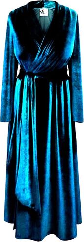 Sanctuarie Designs Plus Size Flattering Retro Velvet Starlet Robe with Attached Belt in Saudi Arabia
