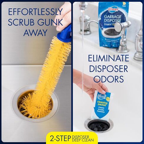Universal Garbage Disposal Brush, Sturdy Grip Handle, 11-Inches,Yellow in Saudi Arabia