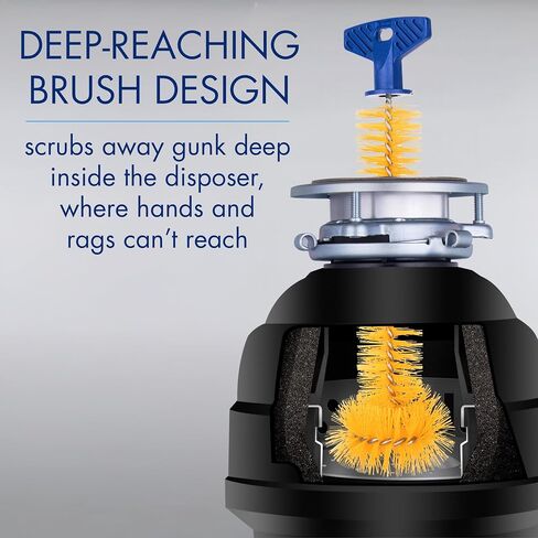 Universal Garbage Disposal Brush, Sturdy Grip Handle, 11-Inches,Yellow in Saudi Arabia