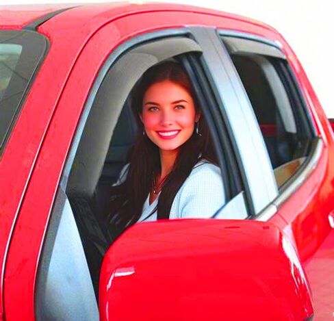 Window Rain Guard Wind Visors, Vent Deflectors Sun Shade for 2014-2018 Chevrolet Silverado & GMC Sierra 1500, 2015-2018 Silverado/Sierra 2500HD 3500HD, with Crew Cab Smoke Tinted 94536 in Kuwait