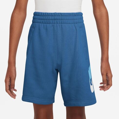 Nike Sportswear Club Fleece Big Kids 'French Terry Shorts (Court Blue/White/Aquarius Blue ، FD2997-476) حجم كبير in Saudi Arabia