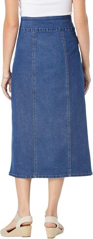 Woman Within Plus Size Flex-Fit Pull-On Denim Skirt in Saudi Arabia