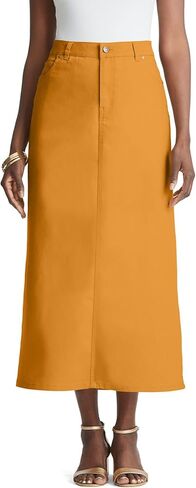Jessica London Women's Plus Size True Fit Front Button Casual Denim Skirt in Kuwait