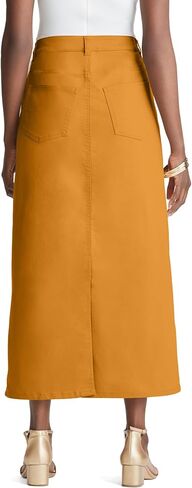 Jessica London Women's Plus Size True Fit Front Button Casual Denim Skirt in Kuwait