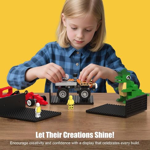 رفوف عائمة 6 حزمة عائمة من Blissbox تتوافق مع الجدار مع طوب البناء LEGO ، 5 × 5.5 بوصة ثنائية الأزرار 16x17 لتخزين لبنة وعرضها ، أرفف عروض ABS لديكور الغرفة ، الأسود in Kuwait